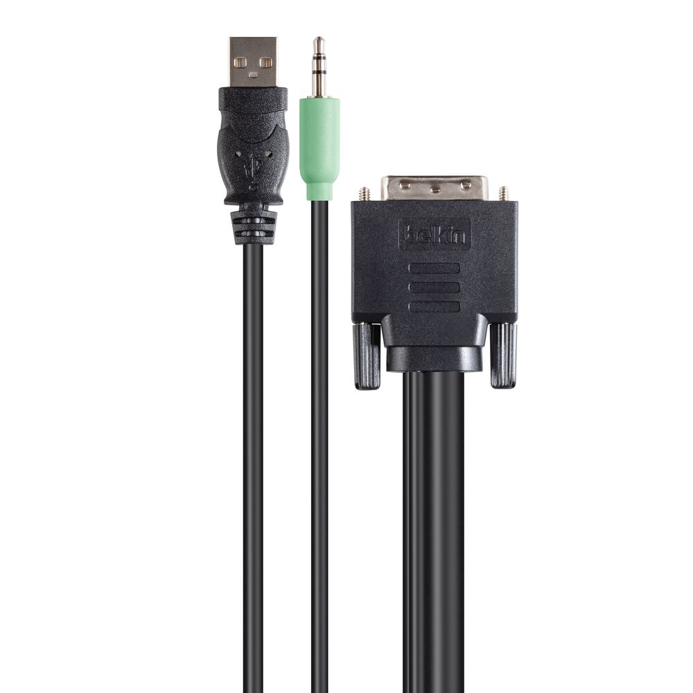 TAA DVI/USB/AUD SKVM CBL, DVI-D M/M; USB A/B, 10', Black, hi-res